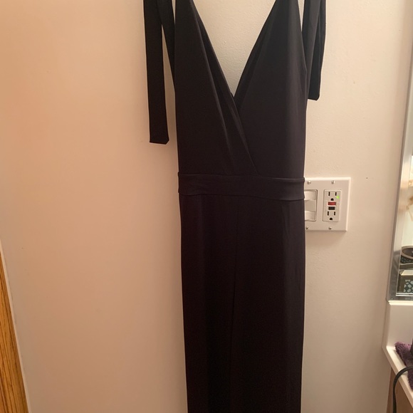 Express Black Slit-Leg Jumpsuit - Picture 2 of 5